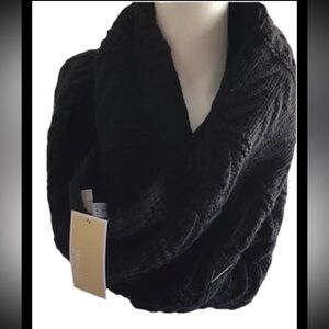 NWT MICHAEL Michael Kors Womens Patchwork Knit Infinity Loop Scarf Black